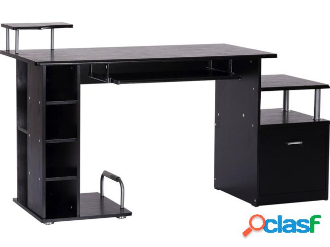 Escritorio HOMCOM 920-013 (Negro - 152 x 60 x 88 cm - MDF)