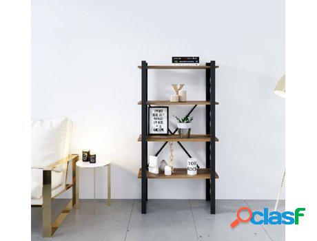 Estantería HOMEMANIA Line (Negro, Madera - Metal,
