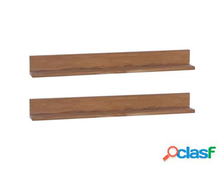 Estanterías de pared VIDAXL 2 unidades Marrón (Teca - 90 x