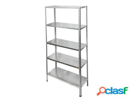 Estanteria acero galvanizado con 5 baldas 150x75x30 cm.