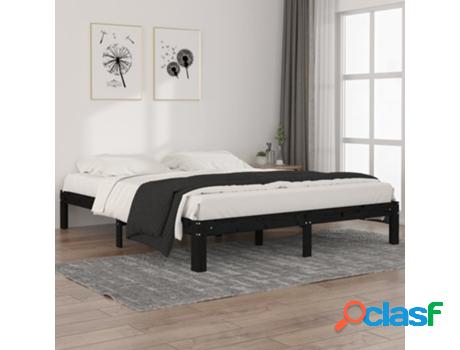 Estructura de Cama VIDAXL de madera maciza de pino negra