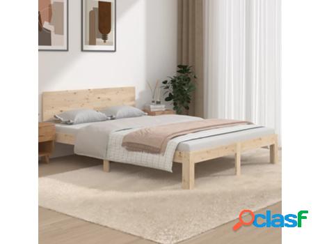 Estructura de Cama VIDAXL doble madera maciza 135x190 cm