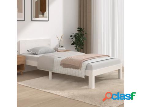 Estructura de Cama VIDAXL individual madera maciza blanco