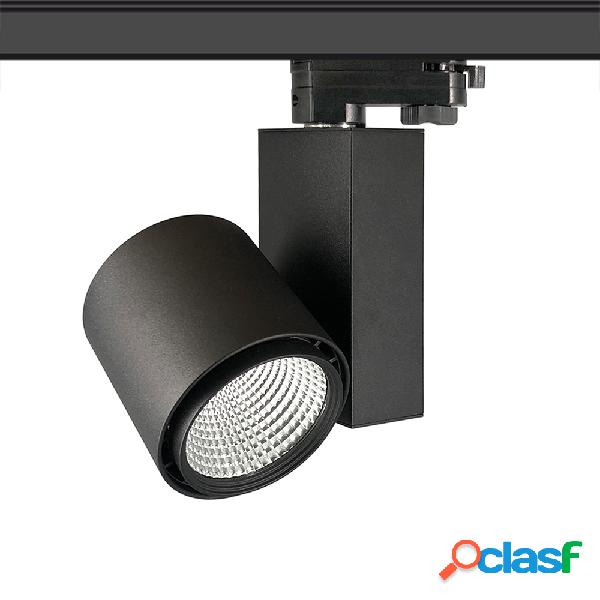 Foco carril domo led 30w negro cri >90 blanco cálido