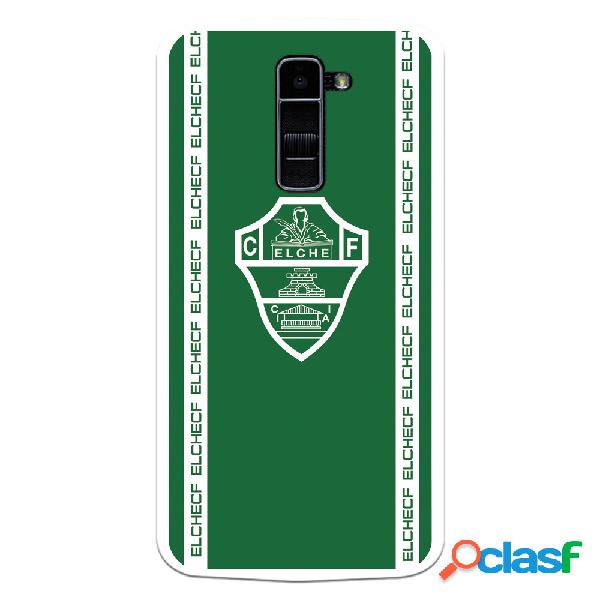 Funda para LG K10 4G del Elche CF Escudo Fondo Verde Escudo