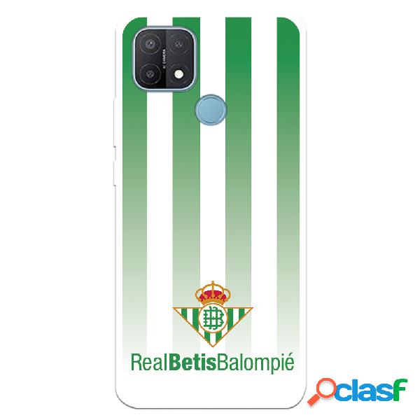 Funda para Oppo A15 del Betis Fondo Rayas Verdiblancas -