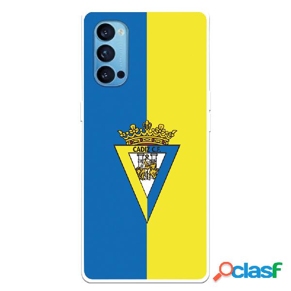 Funda para Oppo Reno4 5G del Cádiz Escudo Fondo Bicolor -