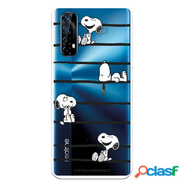 Funda para Realme 7 Oficial de Peanuts Snoopy rayas - Snoopy