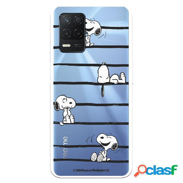 Funda para Realme 8 5G Oficial de Peanuts Snoopy rayas -