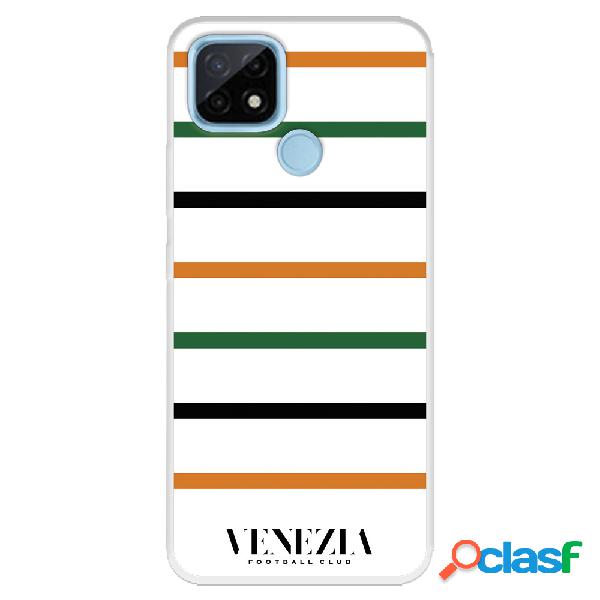 Funda para Realme C21 del Venezia Fondo Blanco Rayas -