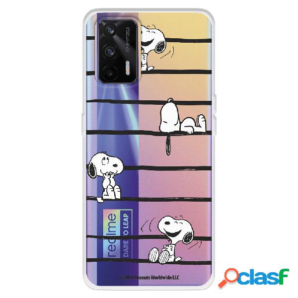 Funda para Realme GT Oficial de Peanuts Snoopy rayas -