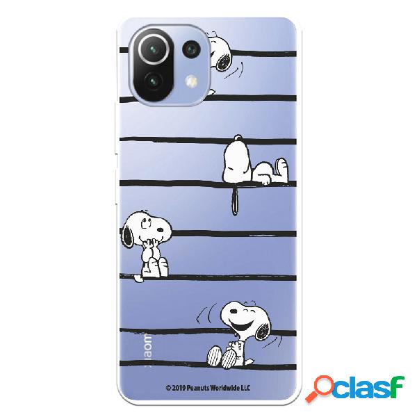 Funda para Xiaomi Mi 11 Lite Oficial de Peanuts Snoopy rayas