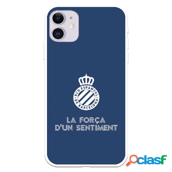 Funda para iPhone 11 del RCD Espanyol Escudo Fondo Azul