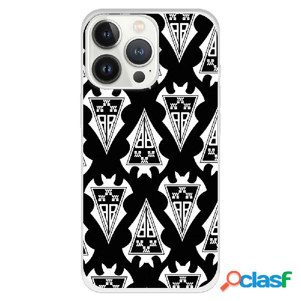 Funda para iPhone 13 Pro del Albacete Patron Escudos Blanco