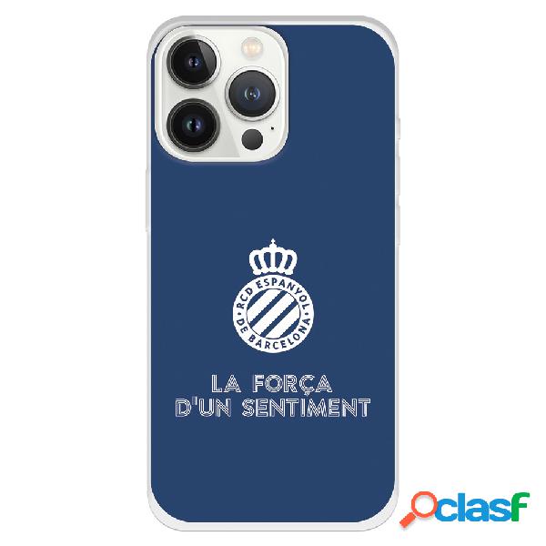 Funda para iPhone 13 Pro del RCD Espanyol Escudo Fondo Azul