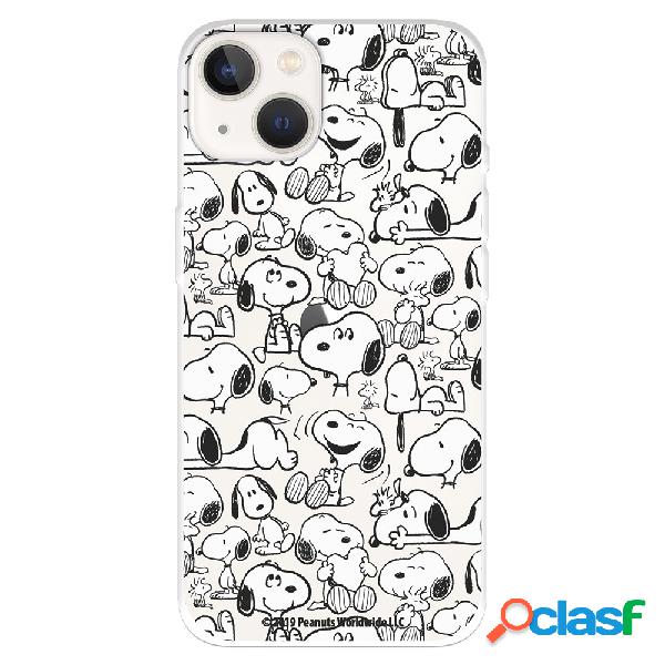 Funda para iPhone 14 Oficial de Peanuts Snoopy siluetas -