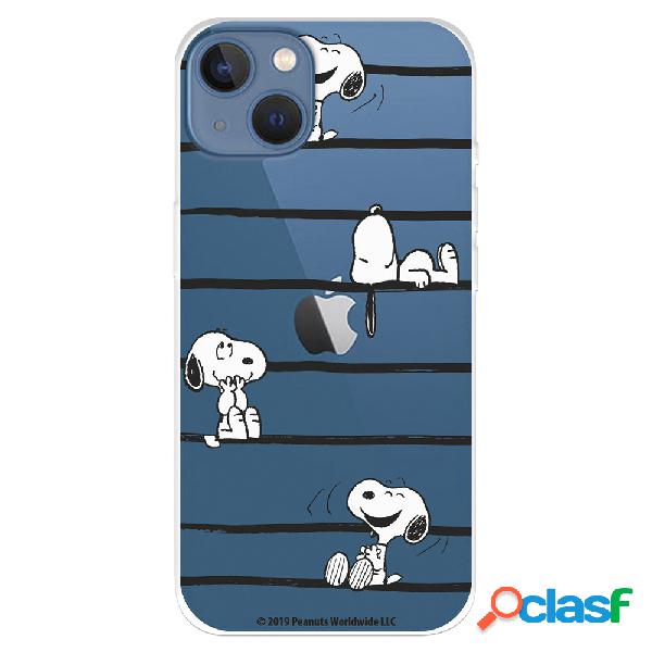 Funda para iPhone 14 Plus Oficial de Peanuts Snoopy rayas -