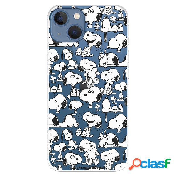 Funda para iPhone 14 Plus Oficial de Peanuts Snoopy siluetas