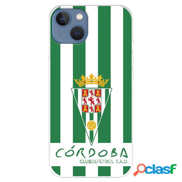 Funda para iPhone 14 Plus del Córdoba CF Escudo Fondo Rayas