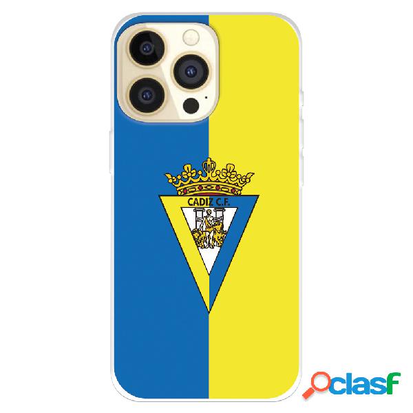 Funda para iPhone 14 Pro del Cádiz CF Escudo Fondo Bicolor