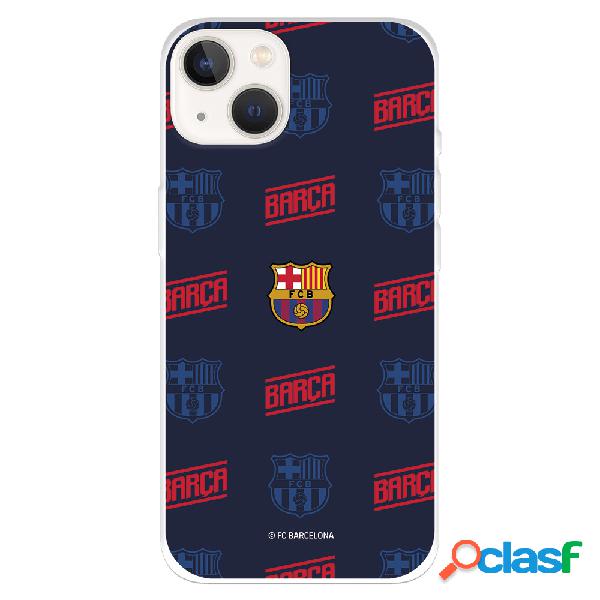 Funda para iPhone 14 del FC Barcelona Escudo Patron Rojo y