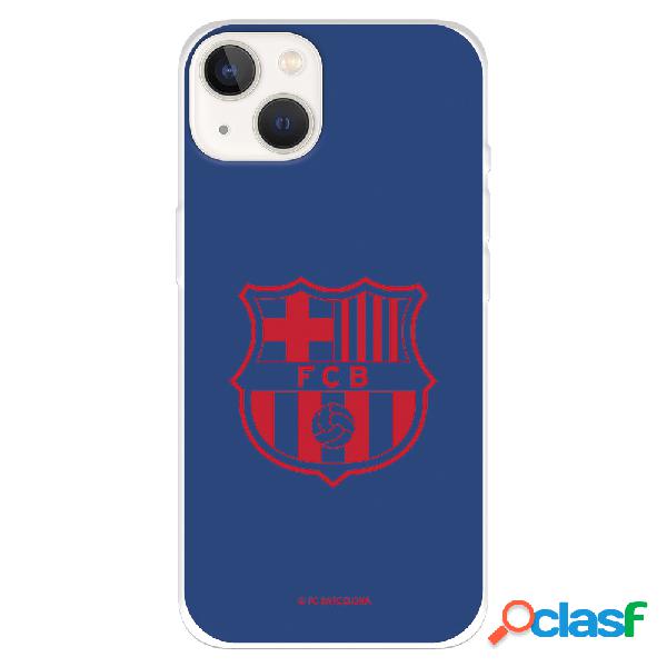 Funda para iPhone 14 del FC Barcelona Escudo Rojo Fondo Azul
