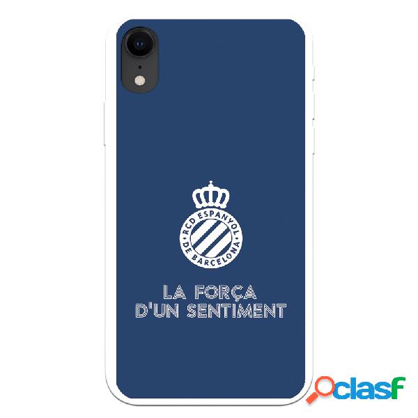 Funda para iPhone XR del RCD Espanyol Escudo Fondo Azul