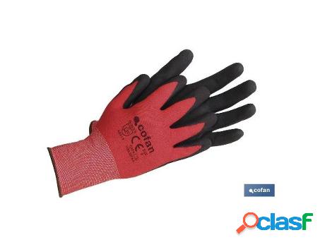 Guante impregnado sandy coated rojo/negro talla 6 caja 12