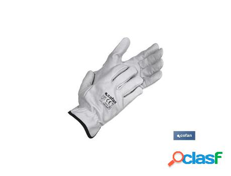 Guantes piel vacuno gris t-9 caja 12 unid.