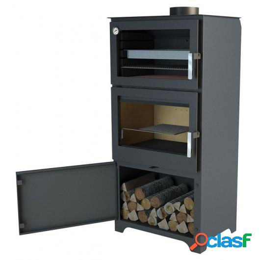 Horno Metalico Con Leñero Incluido Modelo Murano-L