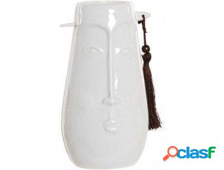 Jarron HOGAR Y MÁS Jarrón Gre Blanco Con Diseño De Cara