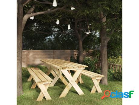 Juego de Comedor VIDAXL de jardín 3 piezas madera de pino