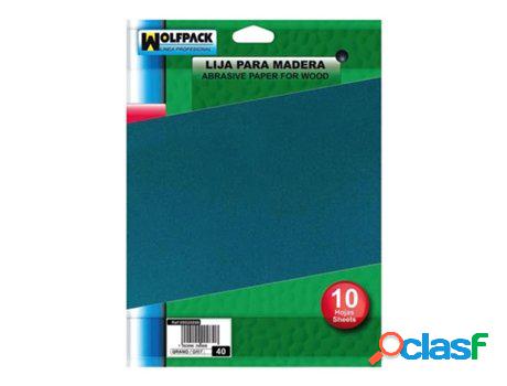 Lija madera grano 40 (pack 10 pliegos)