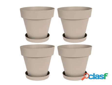 Macetas para Plantas PLASTIKEN Redonda con Platos Incluidos