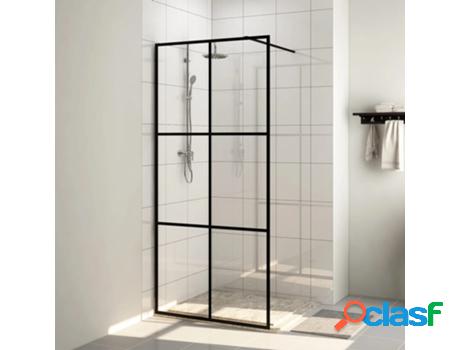 Mampara VIDAXL ducha accesible vidrio ESG transparente negro