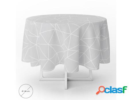 Mantel hule geometrico gris impermeable antimanchas pvc ø