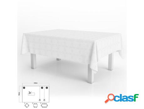 Mantel hule muleton rectangular blanco impermeable