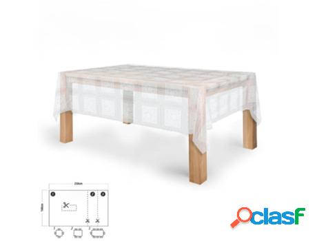 Mantel hule rectangular bordados transparente. impermeable