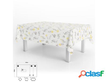 Mantel hule rectangular flores amarillas. impermeable