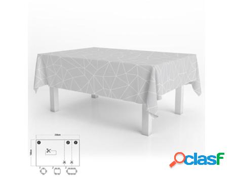 Mantel hule rectangular geometrico gris. impermeable