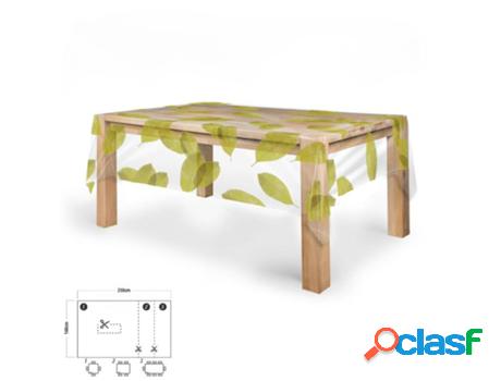 Mantel hule rectangular hojas transparente. impermeable