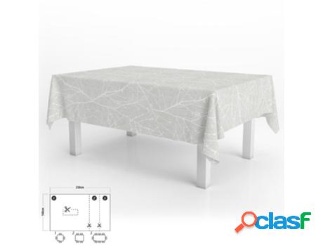 Mantel hule rectangular ramas gris. impermeable antimanchas