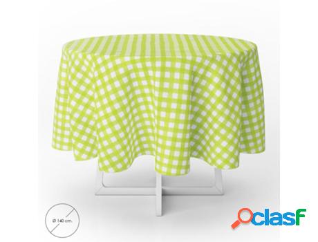 Mantel hule redondo cuadros lima impermeable antimanchas pvc