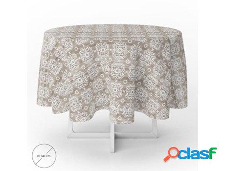 Mantel hule redondo estampado madera impermeable antimanchas