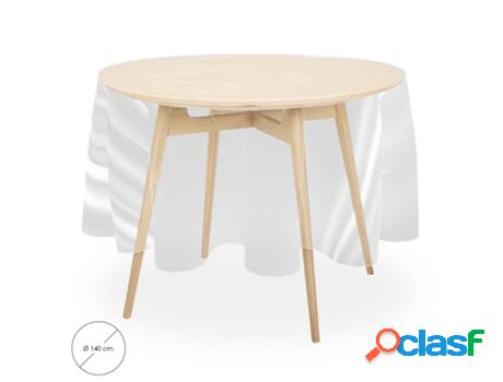 Mantel hule redondo transparente impermeable antimanchas pvc