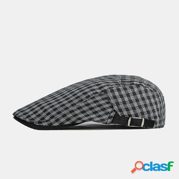 Menico Men's Cotton vendimia Casual Thin transpirable Plaid
