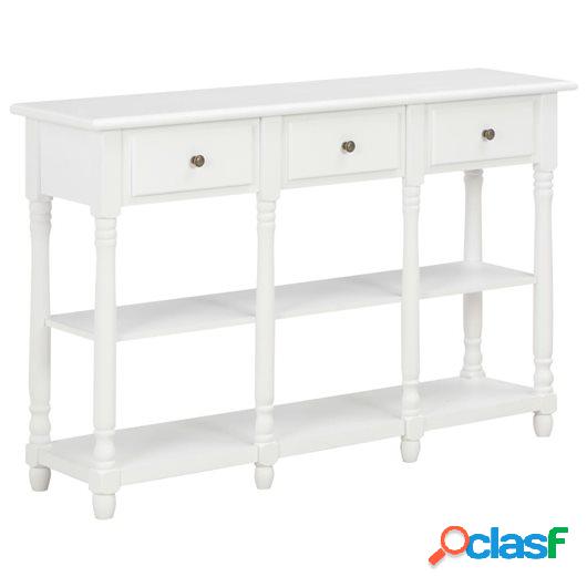 Mesa consola de MDF blanca 120x30x76 cm