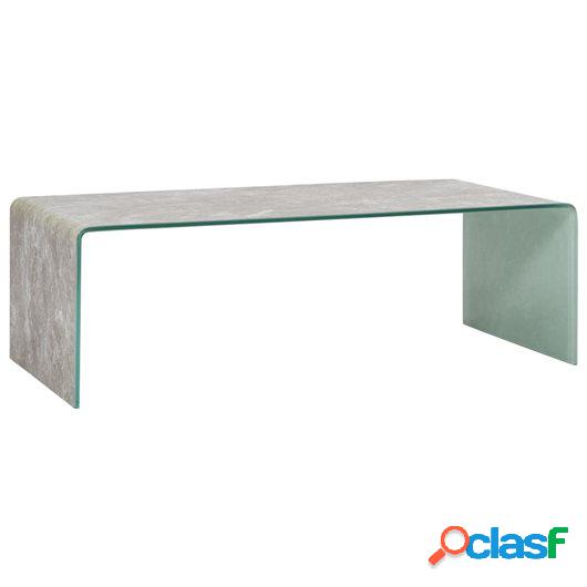 Mesa de centro de vidrio templado marrón mármol 98x45x31