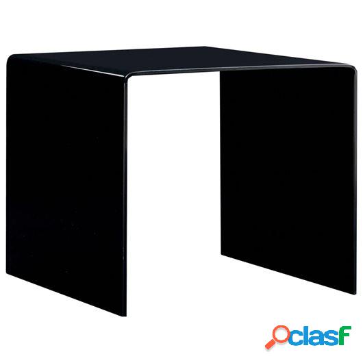 Mesa de centro de vidrio templado negro 50x50x45 cm