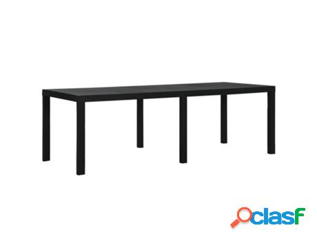 Mesa de jardín VIDAXL Antracita (Polipropileno - 220 x 90 x